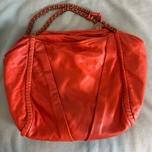Authentic Elie Tahari Women’s orange leather large bag